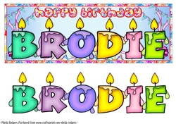 BIRTHDAY CANDLES NAMES - BRODIE