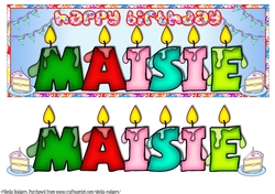 BIRTHDAY CANDLES NAMES - MAISIE