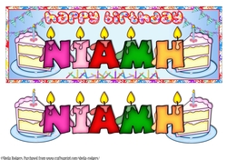 BIRTHDAY CANDLES NAMES - NIAMH