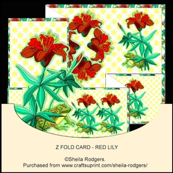 Z FOLD CARD - RED LILY