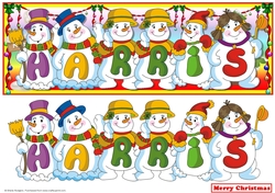 SNOWMEN NAMES LARGE DL - HARRIS