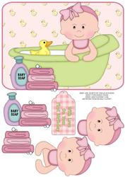 Baby Girl in Bath