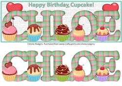 CUPCAKE TARTAN NAMES - CHLOE