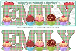 CUPCAKE TARTAN NAMES - EMILY