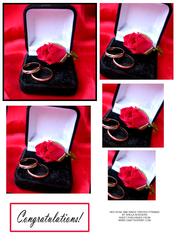 Red Rose and Rings Twisted Pyramid