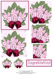 Pink Lily Bouquet Twisted Pyramid