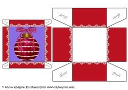 CHRISTMAS GIFT BOX WITH BAUBLE AND LACE 1