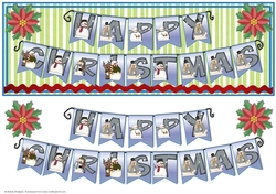 Snow People Happy Christmas Bunting Card