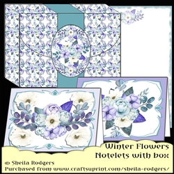 Winter Flowers Notelets With Box