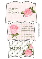 Mum Roses Birthday Book Sheet