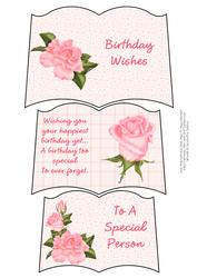 Pink Roses Birthday Book Sheet
