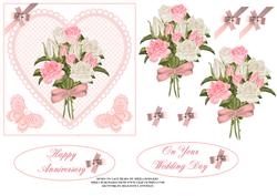 Roses on Lace Heart