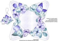 Folded Triangle Box - Purple Floral Wreath