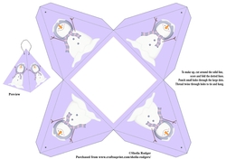 Folded Triangle Box - Lilac Snowmen