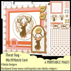 MixnMatch Card - Floral Stag