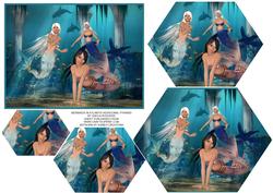 Mermaids in Atlantis Hexagonal Pyramid