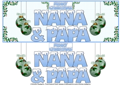 SNOW CAPPED NAMES - NANA & PAPA BAUBLES