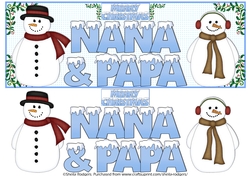 SNOW CAPPED NAMES - NANA & PAPA SNOWMEN