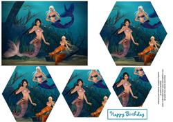 Mermaids Gathering Hexagon Pyramid