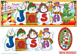 SNOWMEN NAMES LARGE DL - JOSH