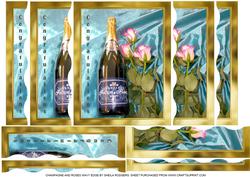 Champagne and Roses Wavy Edge