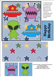 Exploding Card - Aliens and Spaceships