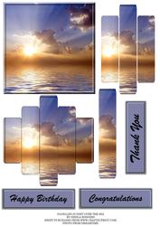 Panelled Sunset Over the Sea