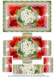 Panelled White Bouquet on Satin and Lace