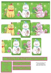 Panelled Christmas Cats