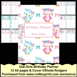 BIRTHDAY PLANNER - OWL GIRLS