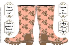 WELLIES - PEACH LEAVES
