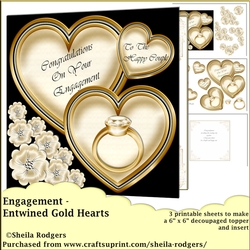 Engagement - Entwined Gold Hearts