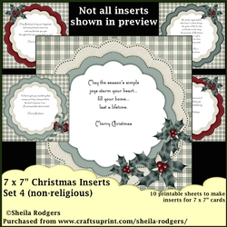 7 x 7 Christmas Inserts Set 4