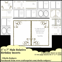 5 X 7 MALE RELATIVE BIRTHDAY INSERTS