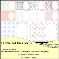 A5 PATTERNED BLANK INSERTS