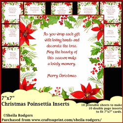 7 x 7 CHRISTMAS POINSETTIA INSERTS