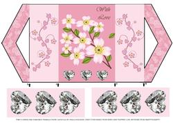 Pink Flowers and Diamonds Triangle Front Gatefold