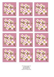 Pink Flowers Tea Bag Tiles