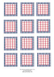 Red and Blue Checked Tea Bag Tiles