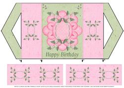 White Flowers on Pink Triangle Front Gatefold