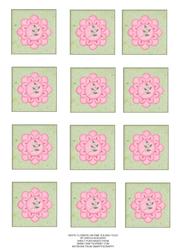 White Flowers on Pink Tea Bag Tiles