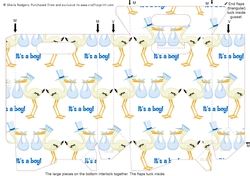 Gusset Sided Gift Bag - Blue Storks 2