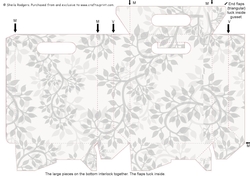 Gusset Sided Gift Bag - Grey Vines