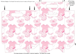 Gusset Sided Gift Bag - Pink Onesies