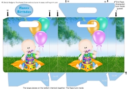 Gusset Sided Gift Bag - Baby Boy Birthday