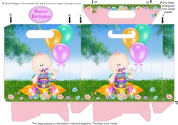 Gusset Sided Gift Bag - Baby Girl Birthday