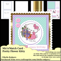 MixnMatch Card - Pretty Flower Kitty