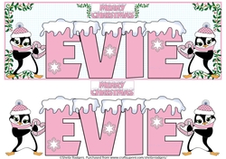SNOW CAPPED NAMES - EVIE PINK