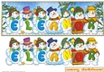 SNOWMEN NAMES LARGE DL - ELEANOR