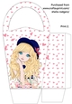 LARGE ROUND TOP GIFT BAG - GIRL IN HAT